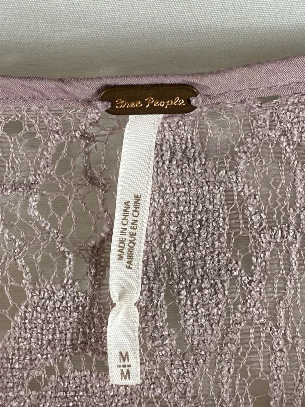 Free People Dusty Rose Lace Long-Sleeve A-Line Dress
